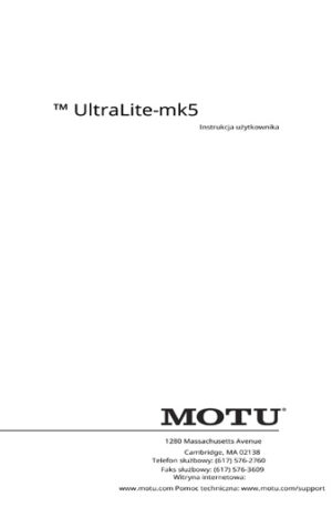 Motu UltraLite-mk5 – Instrukcja obsługi PL (PDF)